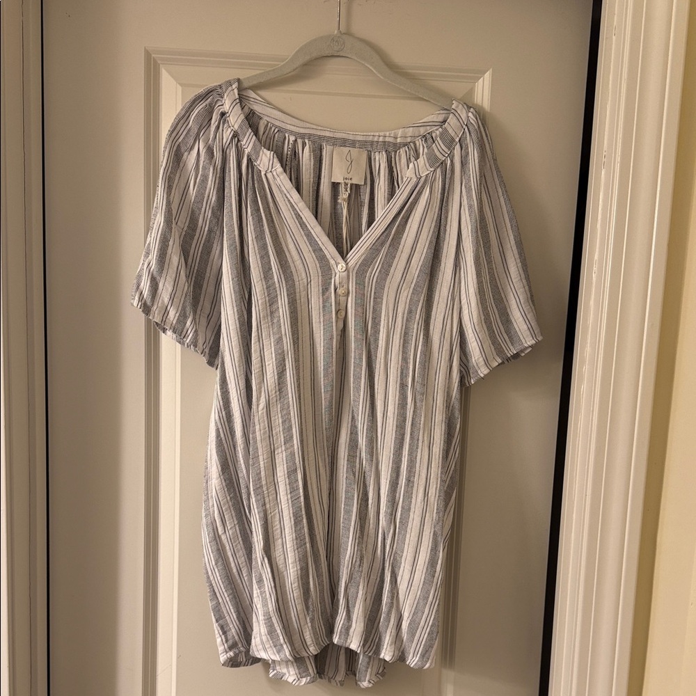 Joie Striped Blouse in White and Black